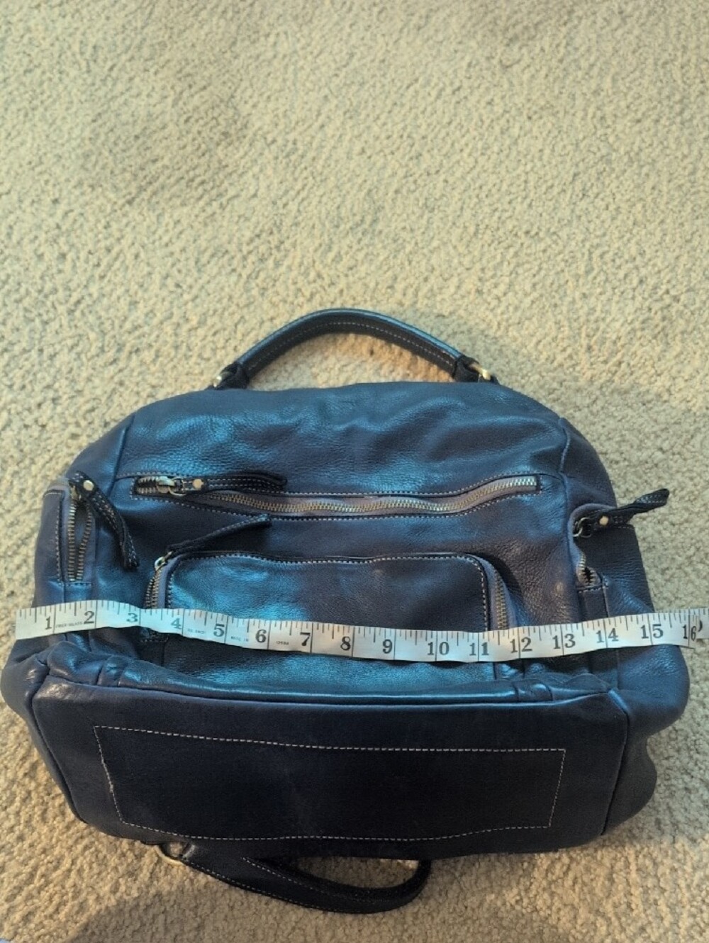 Bolsa Nova X Free People Sold Out Momma MiaClassic Navy Leather Backpack - Women - Picture 14 of 16